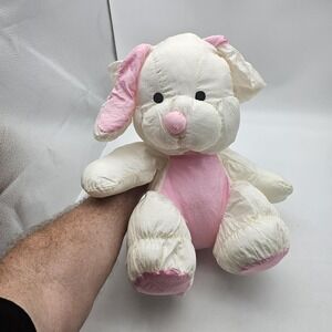 Commonwealth Bunny Rabbit Plush Stuffed 20" White Pink Easter Washable
